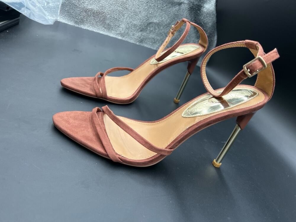 Women's Express Size 8 Tan 4" Heel Strappy High Heels #70